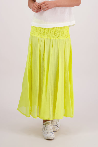 BRIARWOOD PANDORA SKIRT COTTON MIDI MAXI SKIRT BLUE INK NAVY YELLOW RED