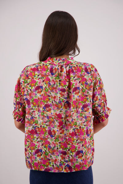BRIARWOOD PEARLY TOP PINK FLORAL BLOUSE RAMIE