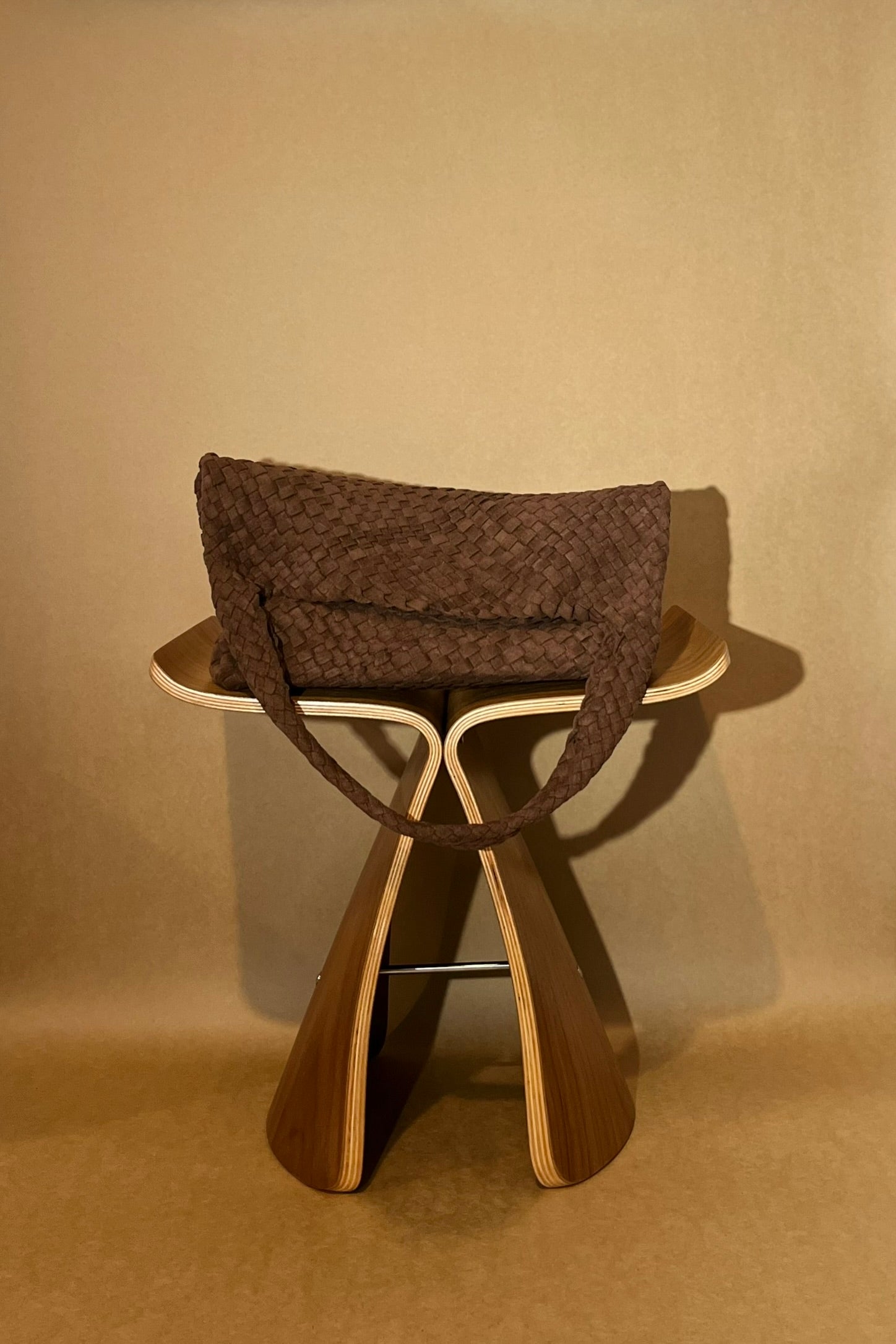 WENDYS LILLY RINGO BAG FAUX SUEDE WOVEN BAG SHOULDER BAG LARGE BAG BROWN CHOCOLATE SLOUCH SLOUCHY BAG