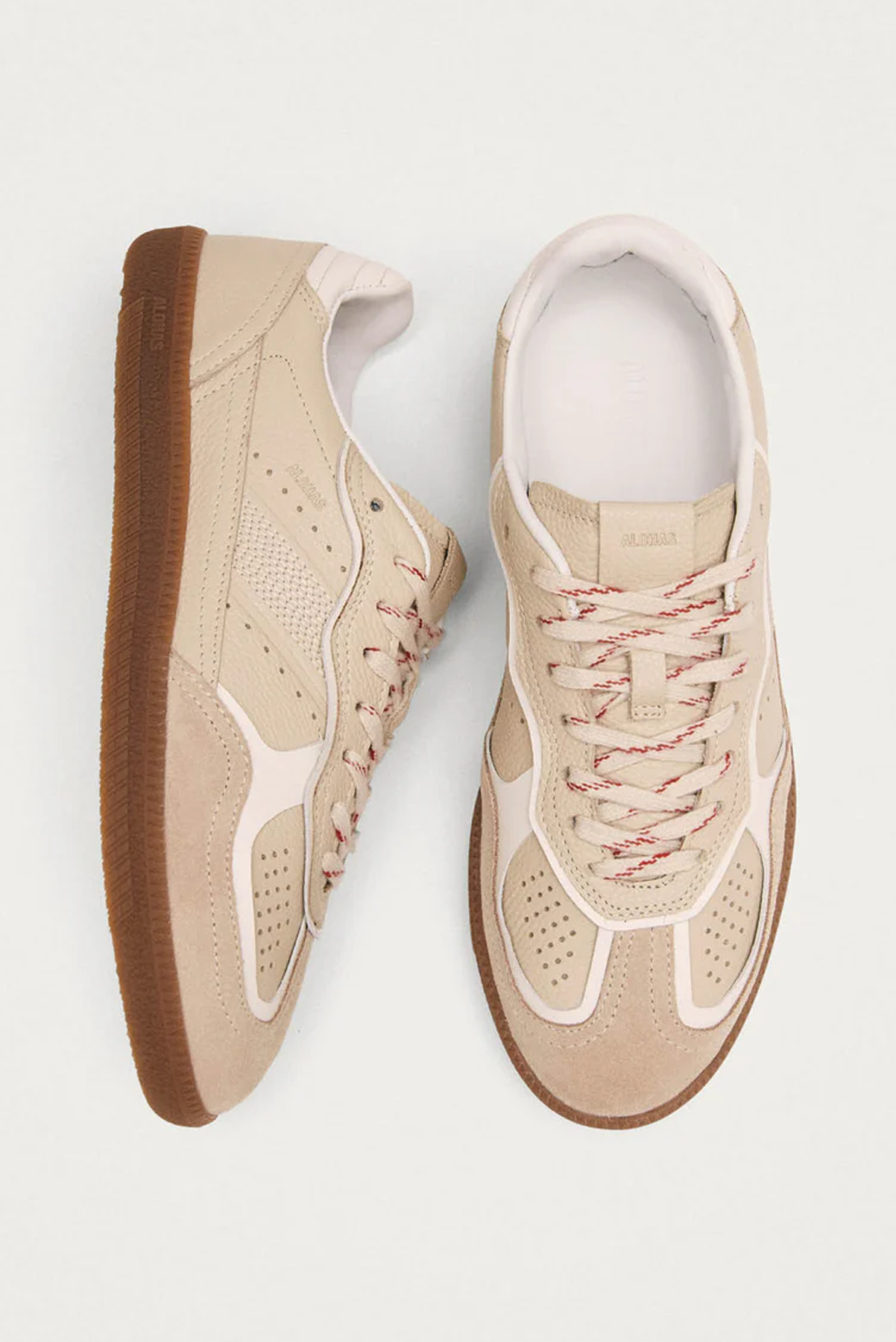 TB. 490 RIFE GRAIN CREAM LEATHER SNEAKERS