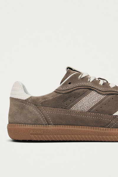 TB. 490 RIFE TAUPE LEATHER SNEAKERS