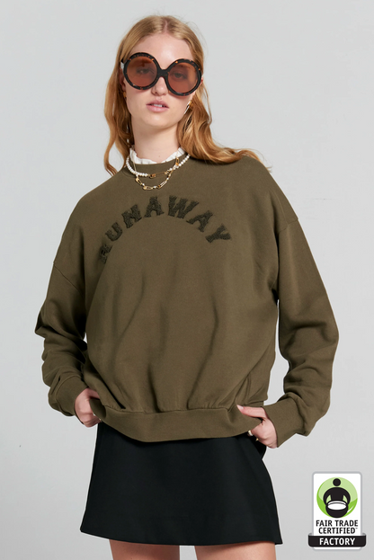 RUNAWAY COLLEGE ORGANIC COTTON CREWNECK SWEATSHIRT