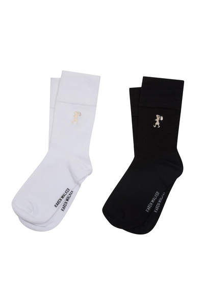 RUNAWAY EMBROIDERED SOCKS 2 PACK