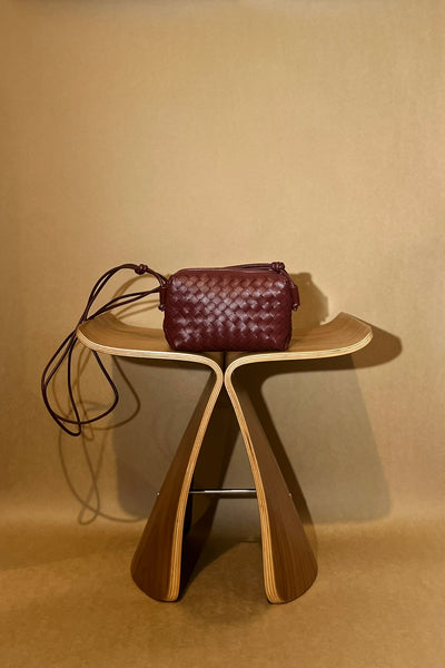 WENDYS LILLY SERGE BAG SMALL HANDBAG WOVEN VEGAN LEATHER BAG BLACK CHARCOAL GREEN SAGE BLUE TAN RED WINE CARAMEL CEMENT STEEL CROSSBODY BAG SHOULDER BAG