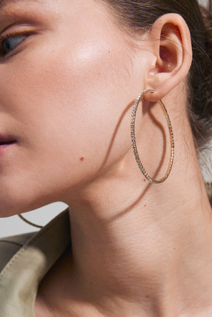 SIDNEY CRYSTAL HOOP EARRINGS