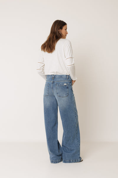 INDI AND COLD ROMANTIC COMBINATION TEE WHITE COTTON