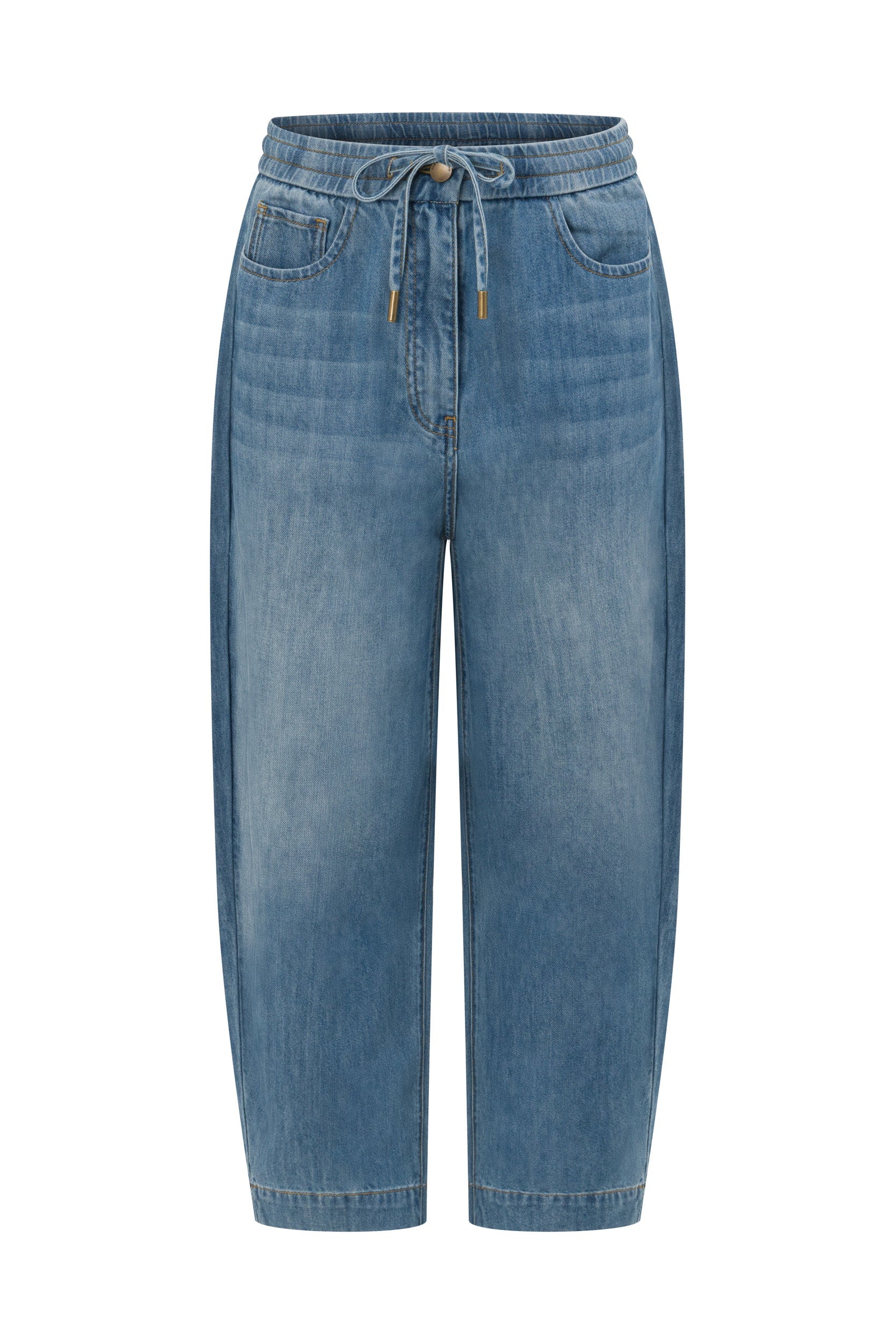 ZOE KRATSMANN ASCEND PANT DENIM BARREL PANT COTTON BLEND WITH DRAWSTRING