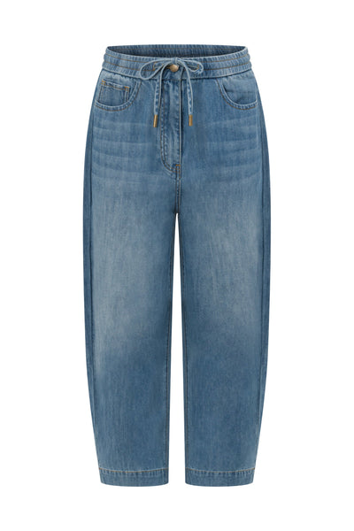 ZOE KRATSMANN ASCEND PANT DENIM BARREL PANT COTTON BLEND WITH DRAWSTRING