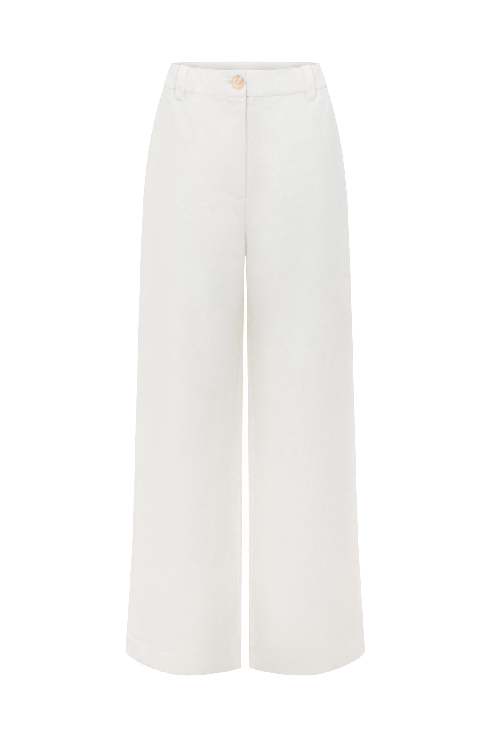 ZOE KRATSMANN EDIT PANT LONG WHITE LINEN PANT WITH WIDE LEG