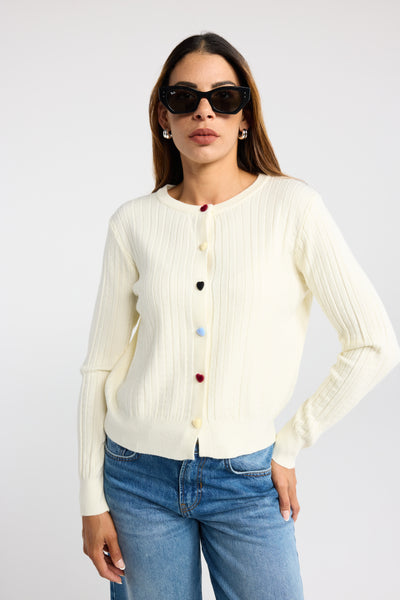 STACEY RIBBED CARDI