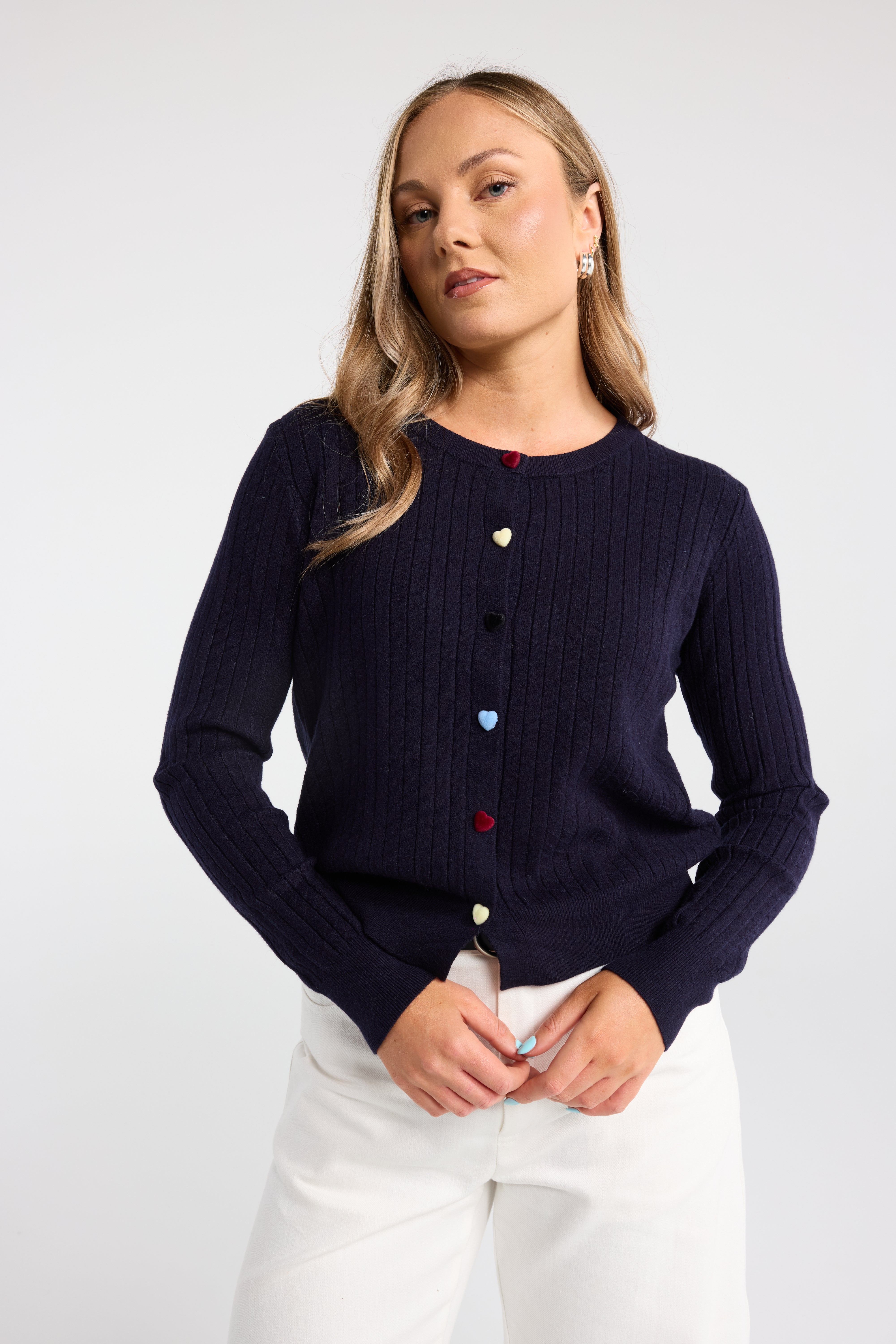 STACEY RIBBED CARDI