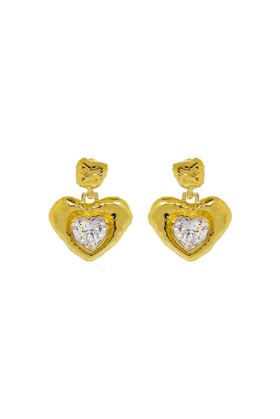 MOUNTAIN AND MOON SURI EARRINGS GOLD HEART GEMSTONE JEWELLERY