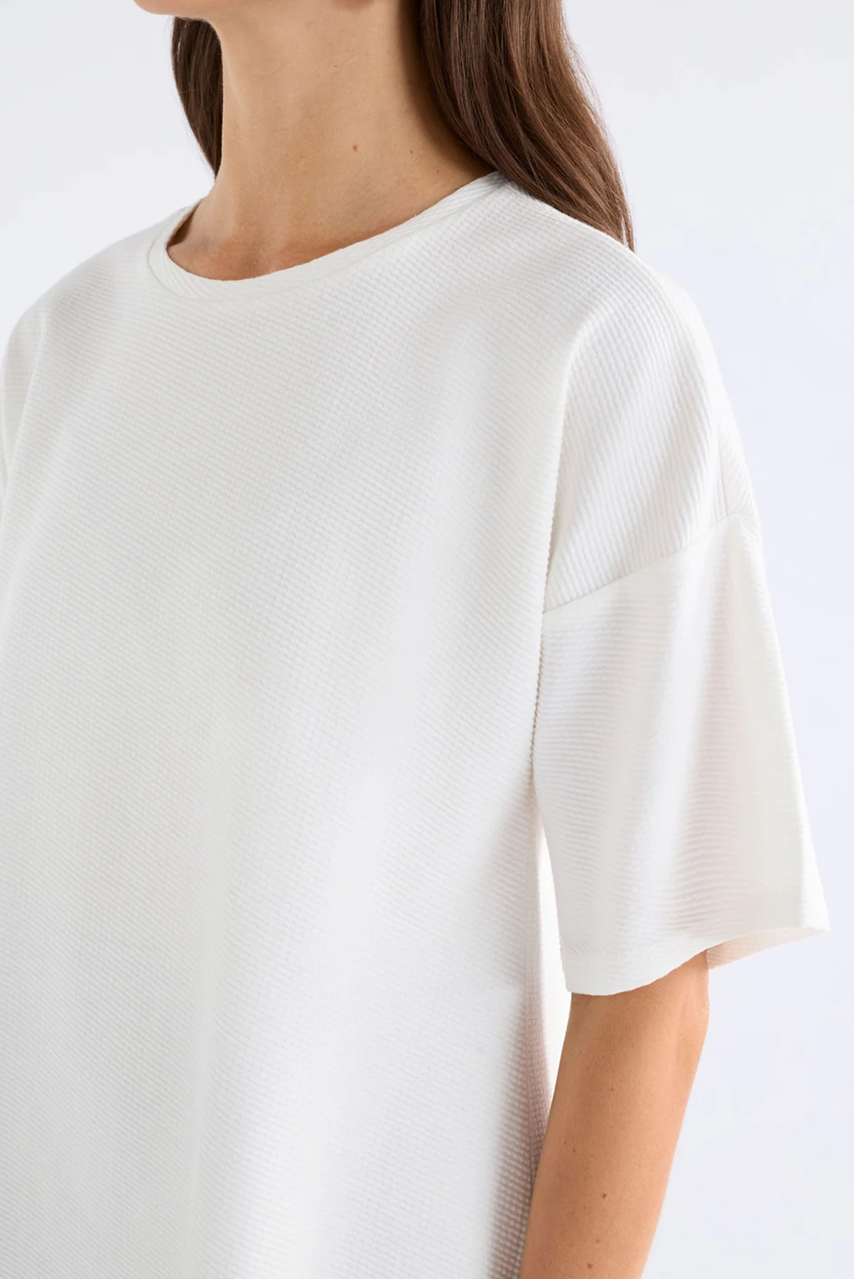 ELK SANNA TEE COTTON TOP BLACK WHITE 