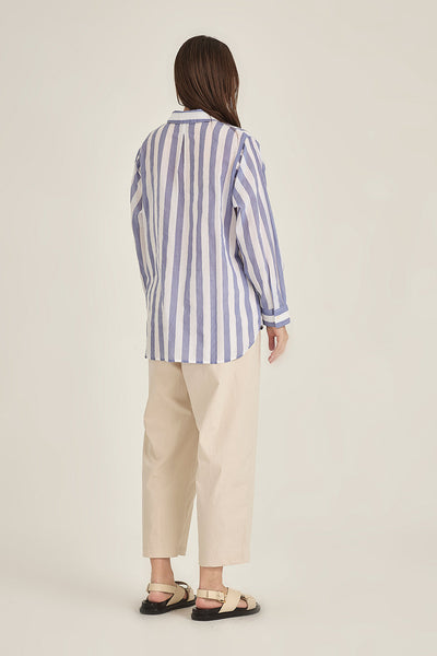 SILLS POSITANO BLUE & WHITE STRIPE SHIRT