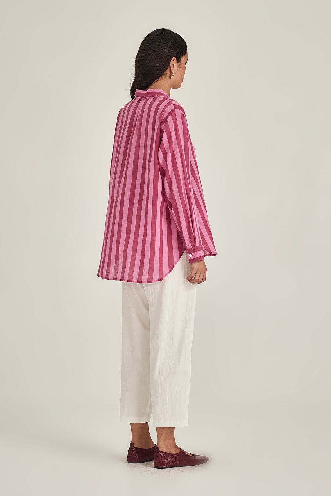 SILLS POSITANO RED & PINK STRIPE SHIRT