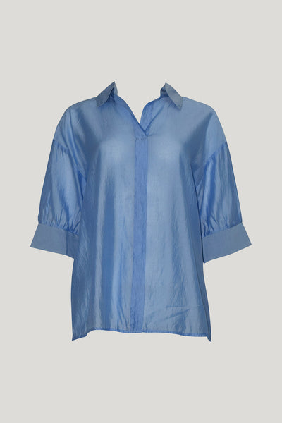 SILLS MILLIE BUTTON DOWN BLOUSE SKY BLUE
