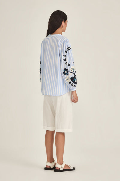 SILLS MACY SHORTS WHITE WITH CREAM DRAWSTRING