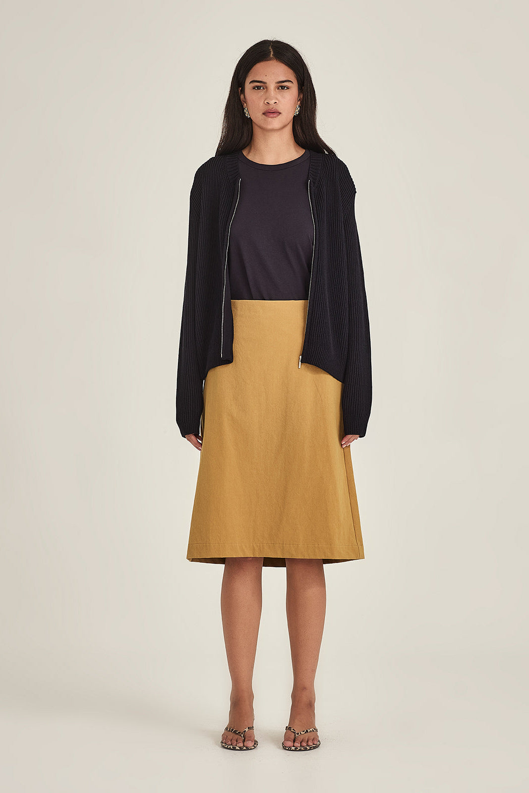 SILLS LEAH STRAIGHT SKIRT COTTON MIDI MINI SKIRT