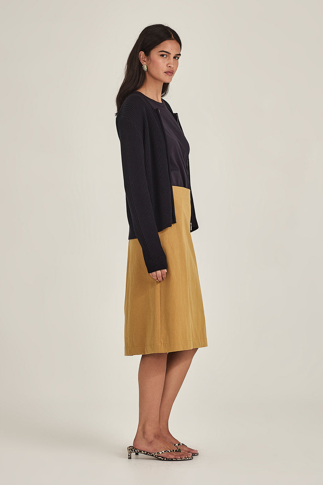 SILLS LEAH STRAIGHT SKIRT COTTON MIDI MINI SKIRT