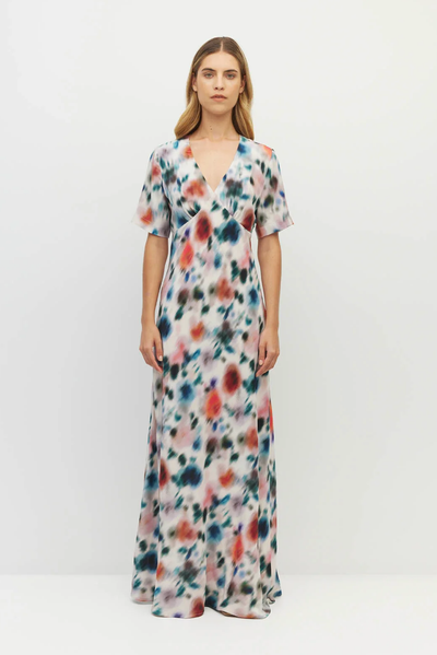 JULIETTE HOGAN SPENCER DRESS SILK POLYESTER MAXI DRESS