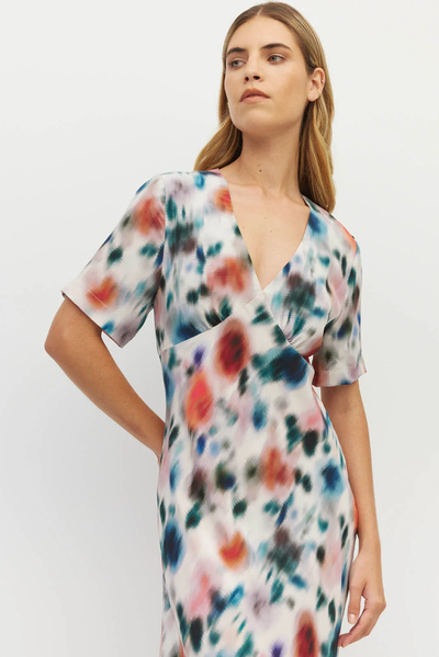 JULIETTE HOGAN SPENCER DRESS SILK POLYESTER MAXI DRESS