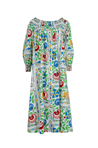 SHIRRED OF MOUTH DRESS