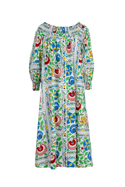 SHIRRED OF MOUTH DRESS