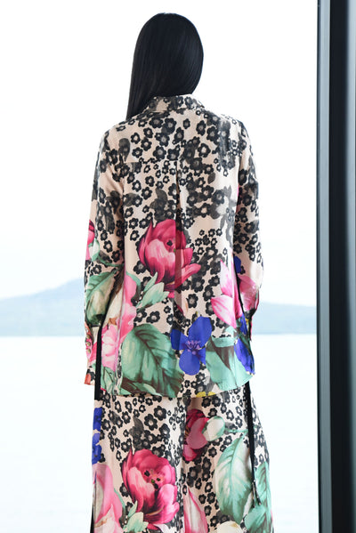 TRELISE COOPER SHEER AS DAY SHIRT VISCOSE BLOUSE FLORAL PINK NATURAL