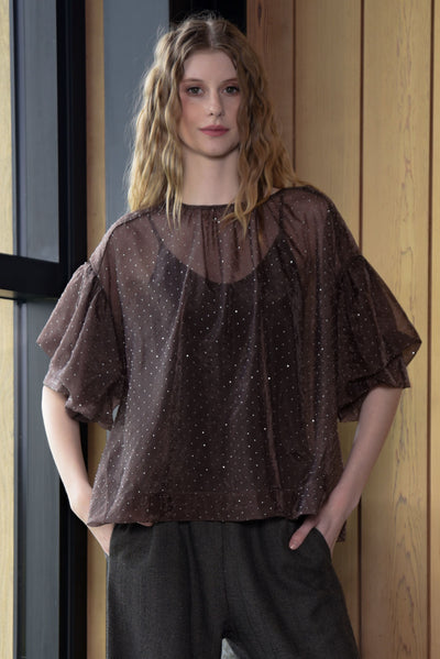 A PROBLEM SHEERED BLOUSE