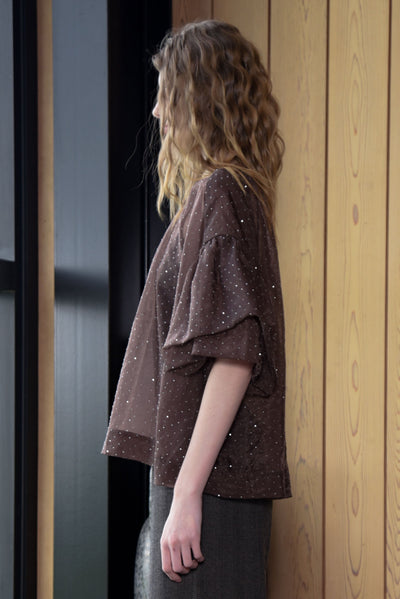 A PROBLEM SHEERED BLOUSE