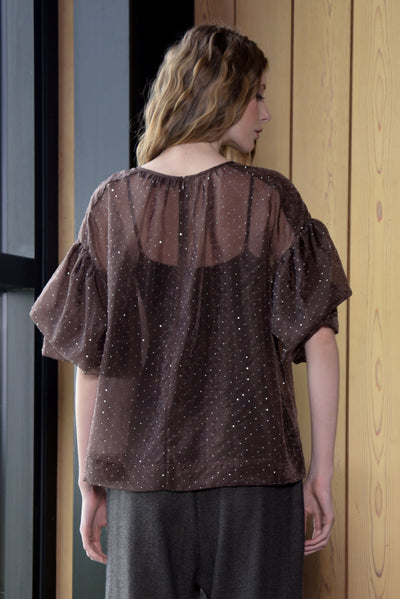 A PROBLEM SHEERED BLOUSE