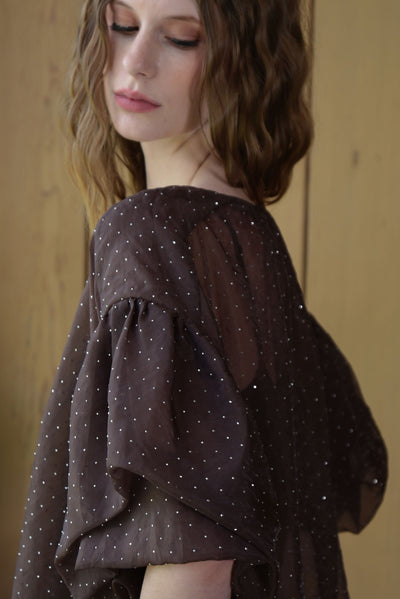 A PROBLEM SHEERED BLOUSE