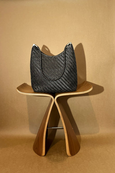 WENDYS LILLY THATCHED BAG EGAN LEATHER WOVEN BAG BROWN CHOCOLATE CREAM STONE BLACK STRUCTURED HANDBAG SHOULDER BAG