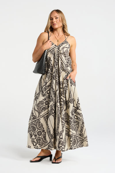 TILE LINEN DRESS