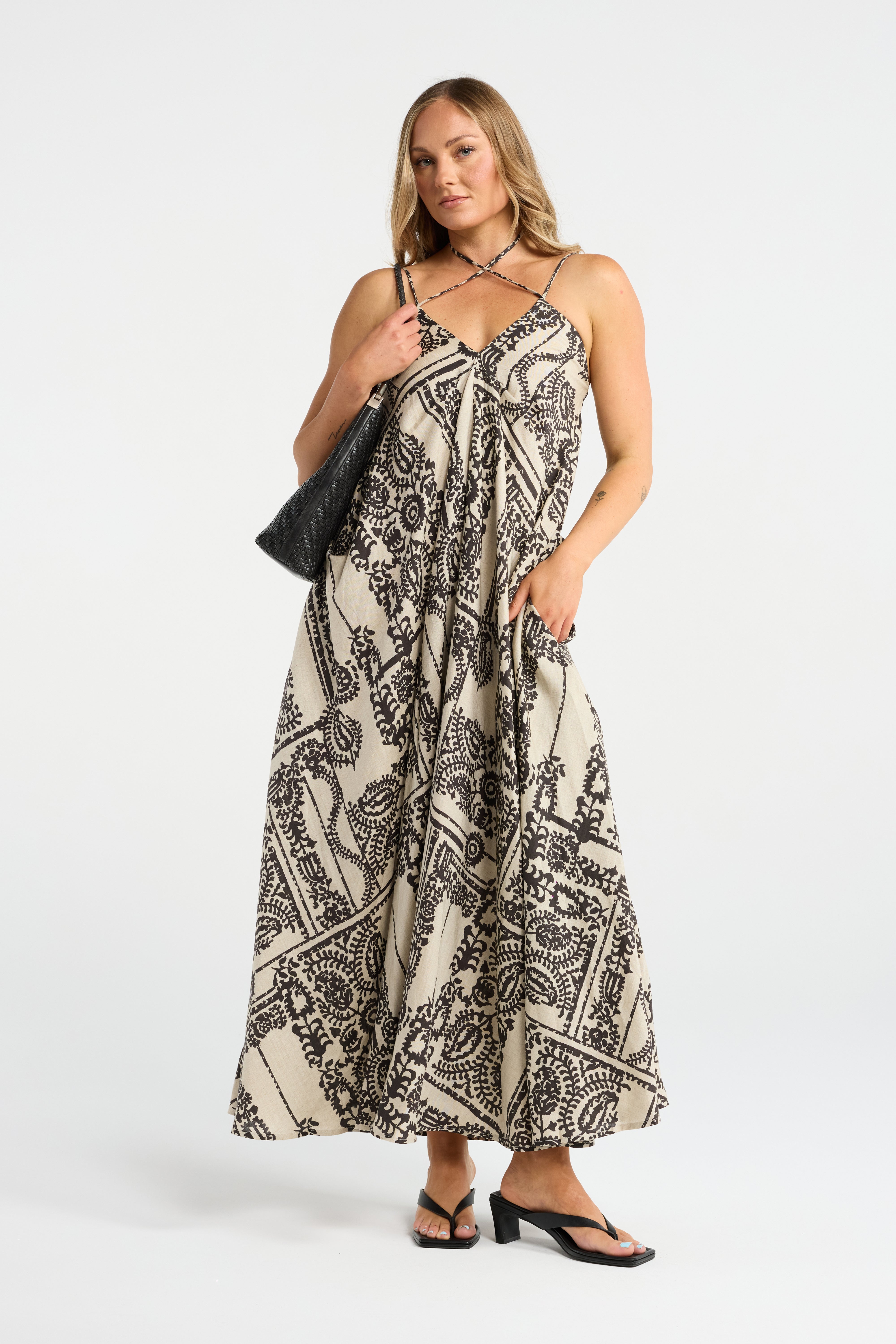 TILE LINEN DRESS