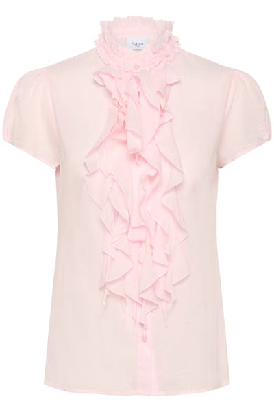 ST TROPEZ TILLI SS SHIRT TILLI RUFFLE BLOUSE TILLI TOP WOMENS TOP WOMENS BLOUSE LADIES TOP SHORT SLEEVE TOP RUFFLE TOP HIGH NECK TOP FRILL TOP STATEMENT TOP ELEGANT TOP FEMININE TOP DRESSY TOP SMART CASUAL TOP BUTTON FRONT TOP RUFFLE DETAIL TOP PLEATED RUFFLE TOP LIGHTWEIGHT TOP SUMMER TOP SPRING TOP OCCASION TOP WORKWEAR TOP DINNER TOP PARTY TOP ORANGE TOP PINK TOP VIBRANT TOP PASTEL TOP STYLISH WOMENS CLOTHING FASHION TOP CONTEMPORARY WOMENS FASHION EVERYDAY ELEGANCE CHIC TOP TIMELESS STYLE SOPHISTICATED 