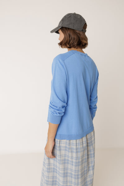 INDI AND COLD BAO KNIT SWEATER COTTON BLUE 