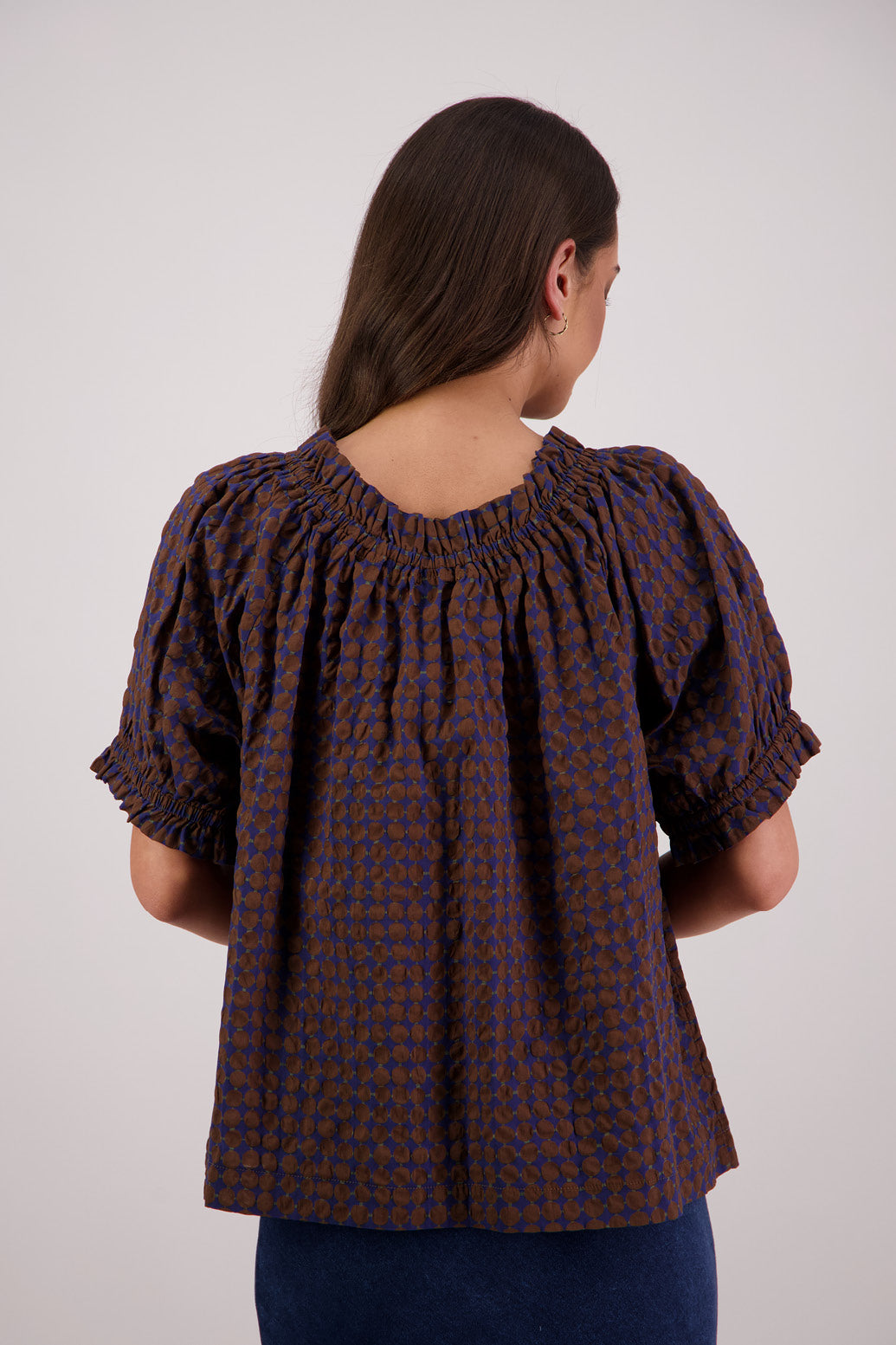 BRIARWOOD TAMMY TOP BROWN INK COTTON