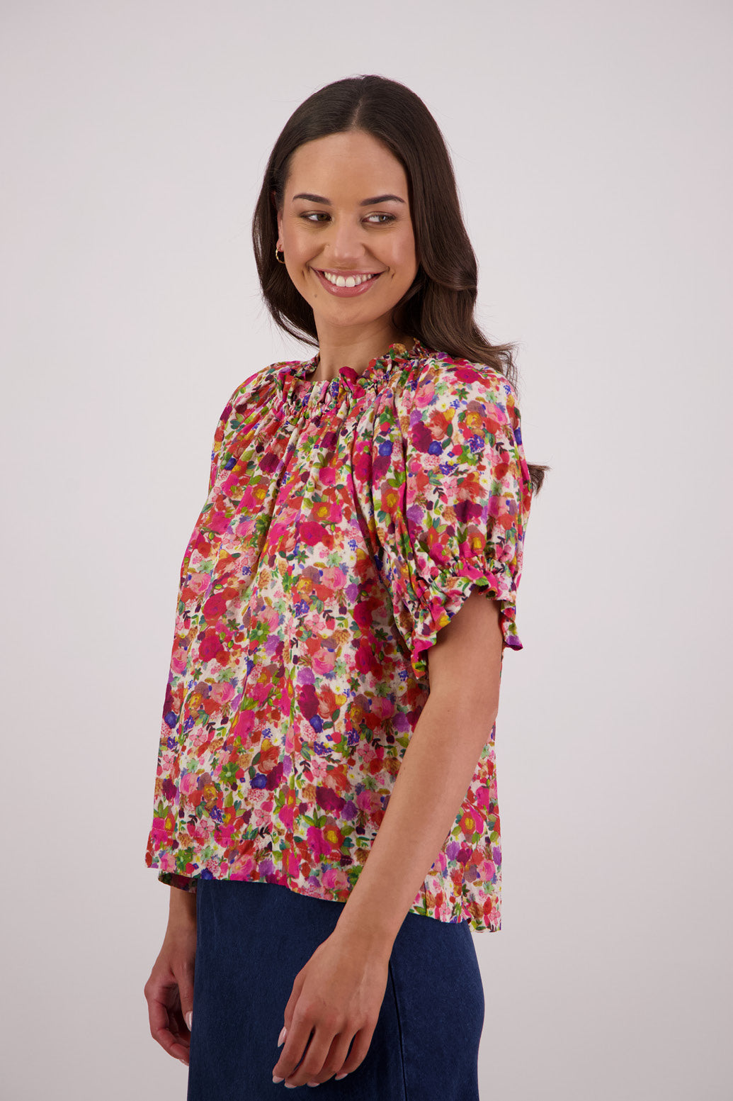 BRIARWOOD TEDDY TOP PINK FLORAL 