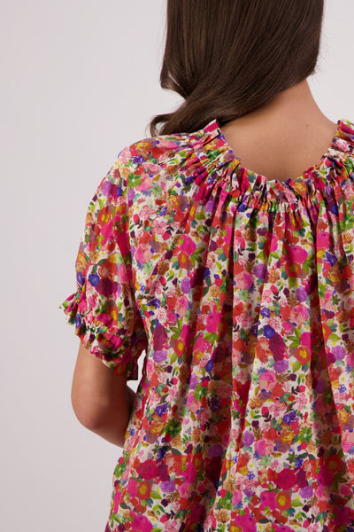 BRIARWOOD TEDDY TOP PINK FLORAL 