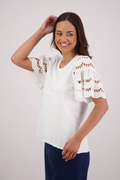 BRIARWOOD TEX TOP COTTON LACE BLACK WHITE 
