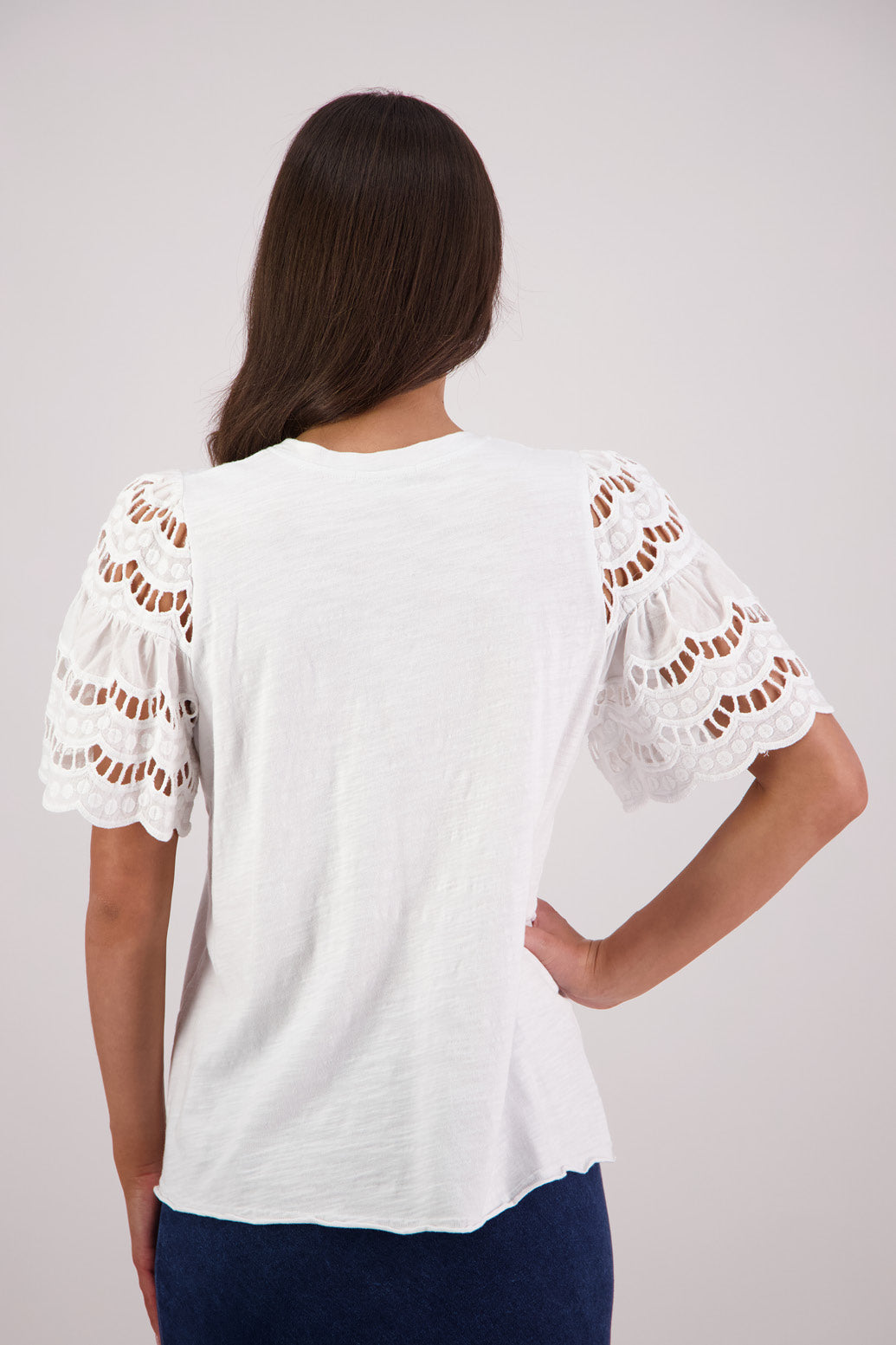 BRIARWOOD TEX TOP COTTON LACE BLACK WHITE 