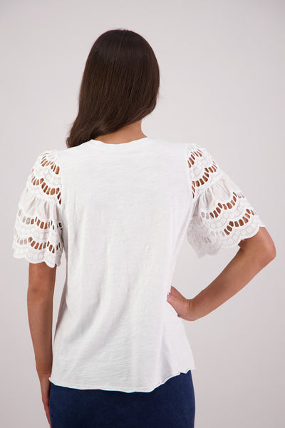 BRIARWOOD TEX TOP COTTON LACE BLACK WHITE 