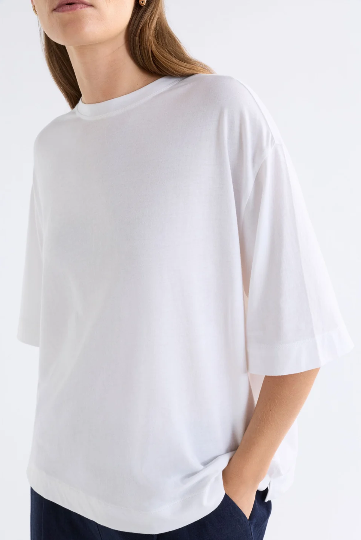 ELK TIEL TSHIRT GOLD ORANGE YELLOW WHITE TEE COTTON MODAL
