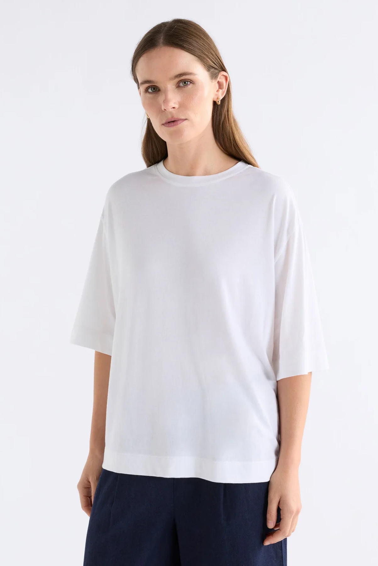 ELK TIEL TSHIRT GOLD ORANGE YELLOW WHITE TEE COTTON MODAL