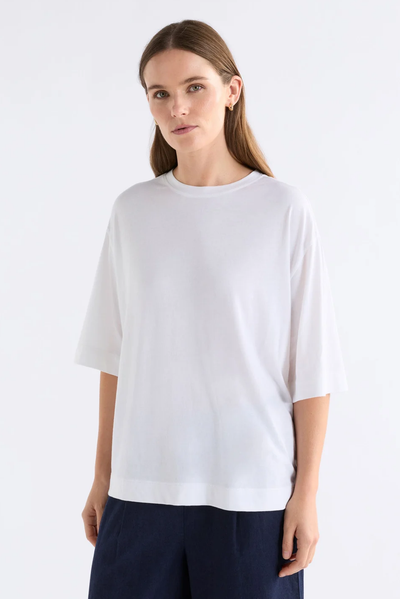 ELK TIEL TSHIRT GOLD ORANGE YELLOW WHITE TEE COTTON MODAL