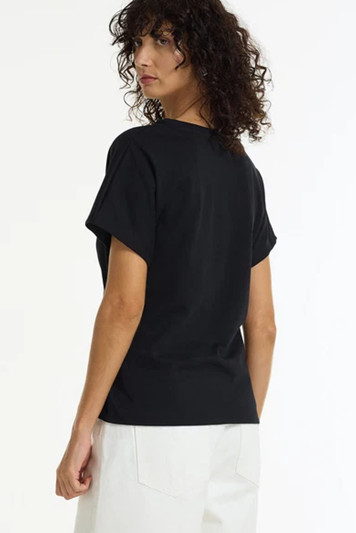 BLAK TIME SLOWS TEE BLACK COTTON TOP