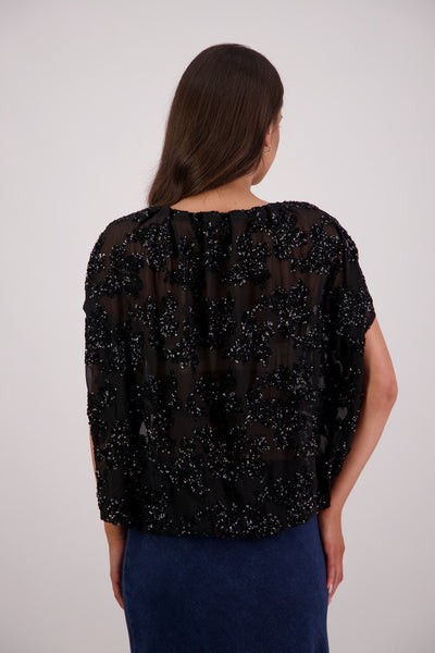 BRIARWOOD TULIA TOP BLACK SEQUIN TOP 