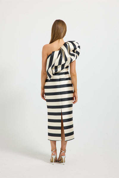 VALERIE SHOULDER MIDI DRESS
