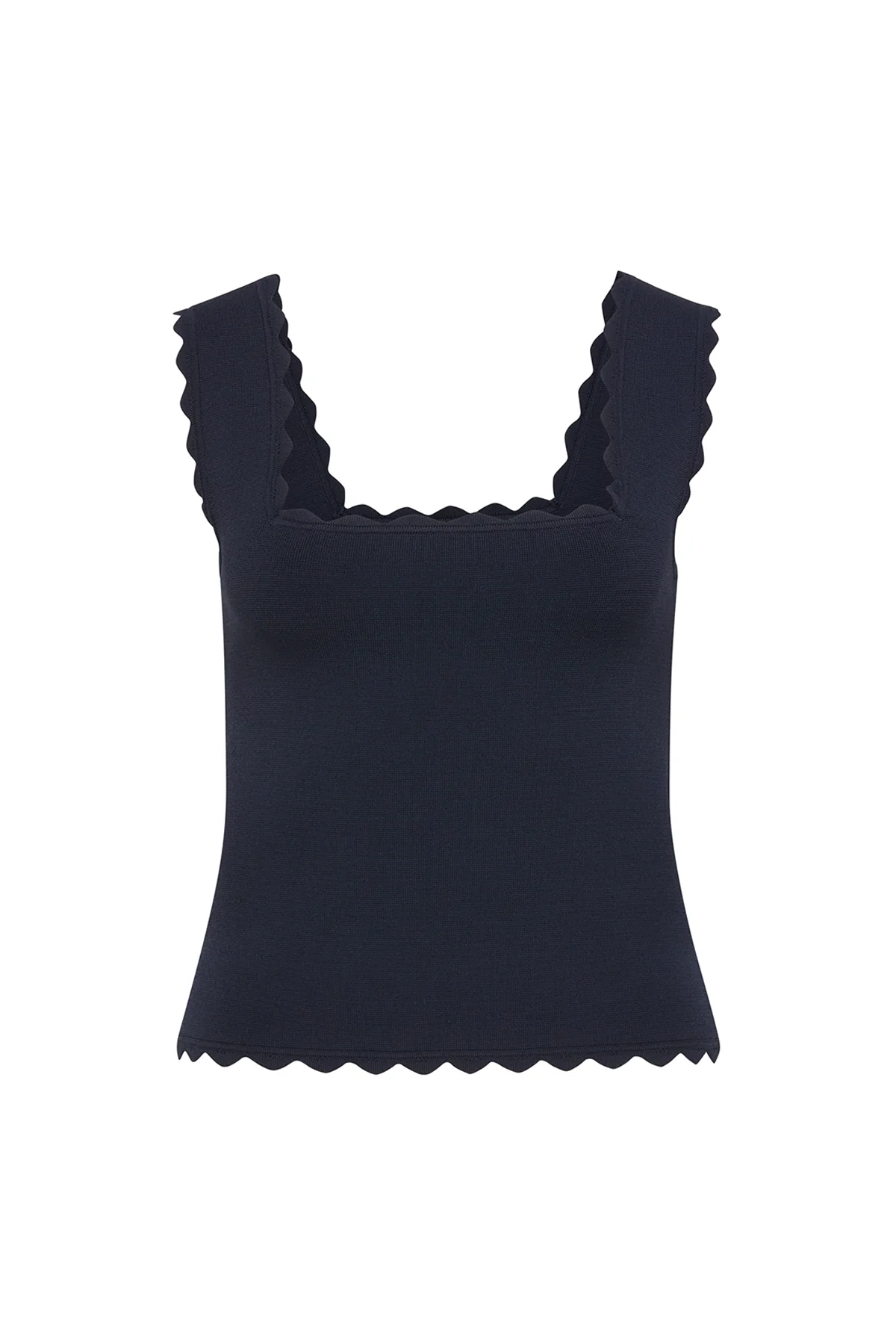 VILLA CREPE KNIT SCALLOP TANK